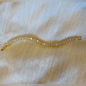 Square Tennis Bracelet 18K Yellow Gold Plated